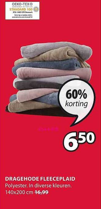 Jysk Dragehode Fleeceplaid aanbieding