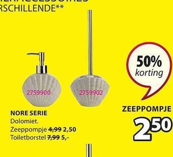 Jysk Nore Serie, Zeeppompje aanbieding