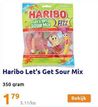 Action Haribo Let's Get Sour Mix aanbieding