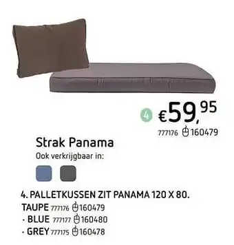 Dreamland Madison palletkussen zit panama TAUPE aanbieding
