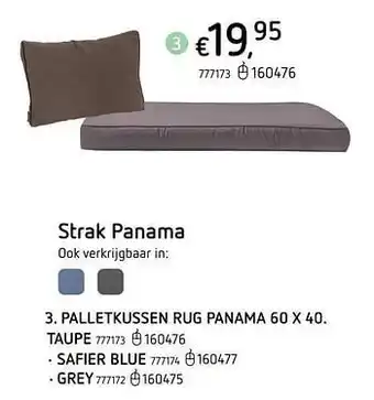 Dreamland Madison palletkussen rug panama TAUPE aanbieding