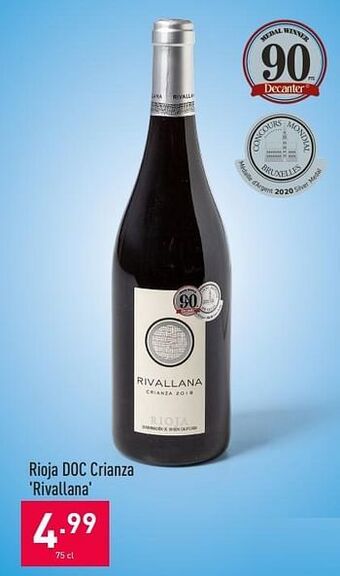 ALDI Rioja doc crianza rivallana aanbieding