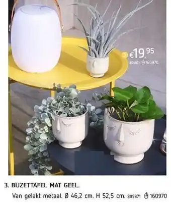 Bijzettafel mat geel
