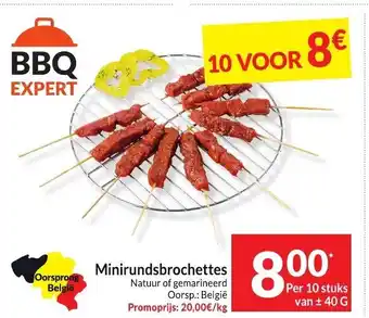 Intermarché BBQ Expert Minirundsbrochettes, Per 10 stuks van 40 g aanbieding