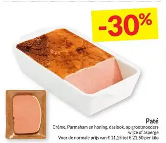 Intermarché Pate Creme, Parmaham en honing, daslook Per Kilo aanbieding
