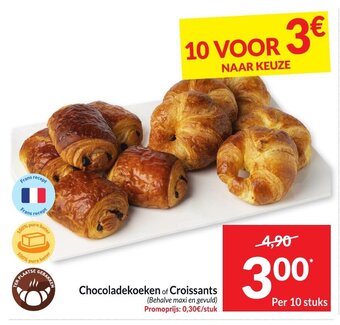 Intermarché Chocoladekoeken of Croissants, Per 10 stuks aanbieding
