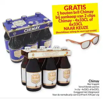 Intermarché Chimay Bier Trappist, 4 x 33 cl of 6 x 33 cl Per clip aanbieding