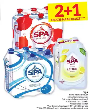 Intermarché Spa Reine, Intense of Touch Natuurlijk Mineraalwater 6 x 1L of 4 x 1 L aanbieding