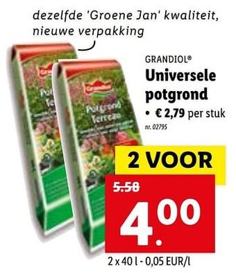 Lidl Grandiol Universele potgrond aanbieding