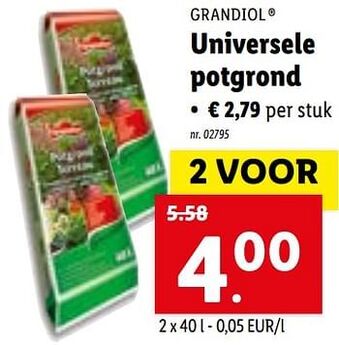 Lidl Grandiol Universele potgrond aanbieding