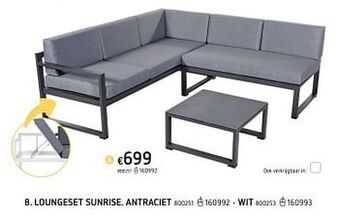 Loungeset sunrise. antraciet