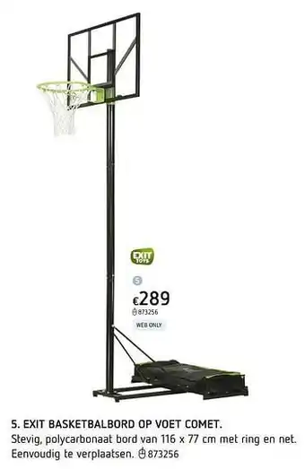 Exit basketbalbord op voet comet