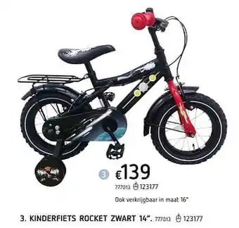Kinderfiets rocket zwart 14