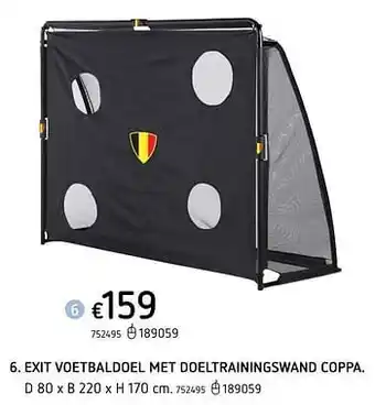 Exit voetbaldoel met doeltrainingswand coppa