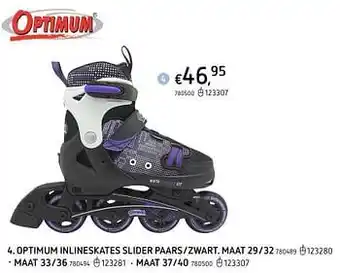 Dreamland Optimum inlineskates slider paars-zwart aanbieding