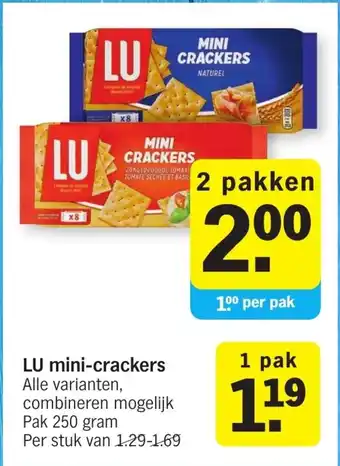 Albert Heijn LU mini-crackers 250g aanbieding