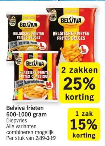 Albert Heijn Belviva frieten 600-1000g aanbieding