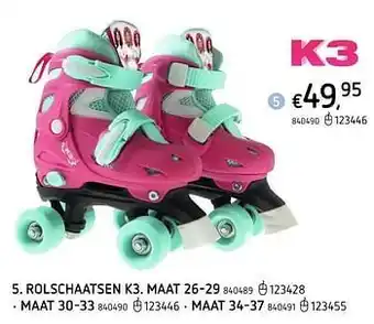 Dreamland Rolschaatsen k3 aanbieding