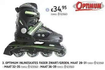 Optimum inlineskates fader zwart-groen