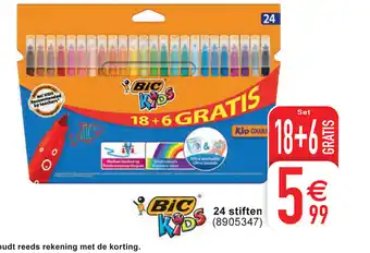 Cora Bic kids 24 stiften aanbieding