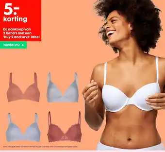 bij aankoop van 2 beha's met een 'buy 2 and save' label