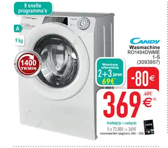 Cora Candy wasmachine RO1494DWME 1-S aanbieding