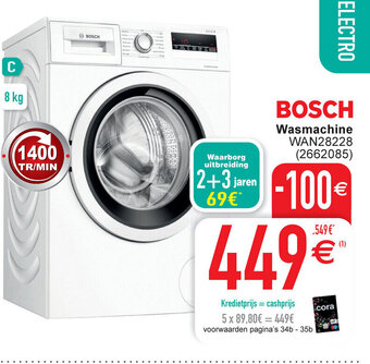 Cora Bosch wasmachine WAN28228 aanbieding
