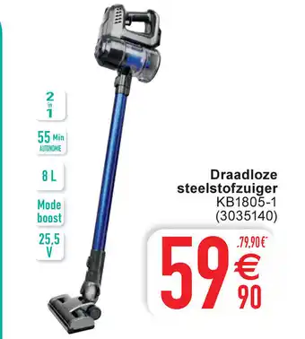 Cora Draadloze steelstofzuiger KB1805-1 aanbieding