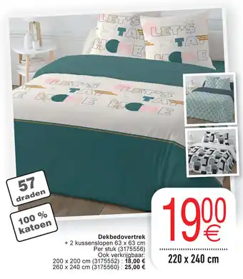 Cora Dekbedovertrek 220 x 240cm aanbieding