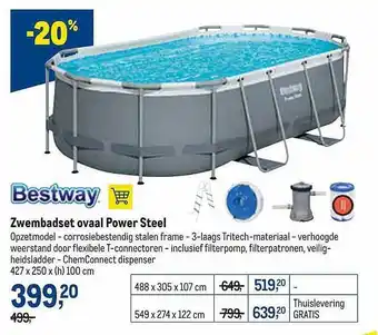 Makro Bestway Zwembadset Ovaal Steel aanbieding