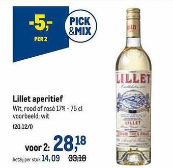 Makro Lillet Aperitief aanbieding