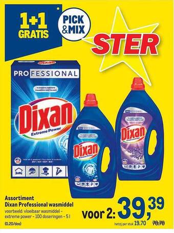Makro Assortiment Dixan Professional Wasmiddel aanbieding