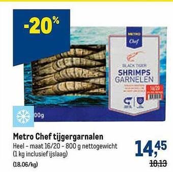 Makro Metro Chef Tijgergarnalen aanbieding