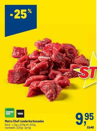 Makro Metro Chef Runderkarbonaden aanbieding