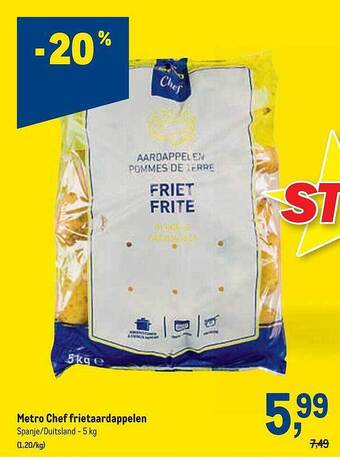 Makro Metro Chef Frietaardappelen aanbieding