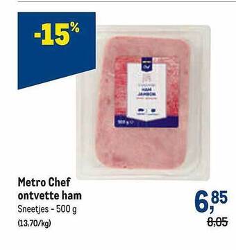Makro Metro Chef Ontvette Ham aanbieding