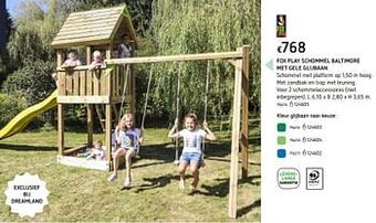 Dreamland Fox play schommel baltimore met gele glijbaan aanbieding