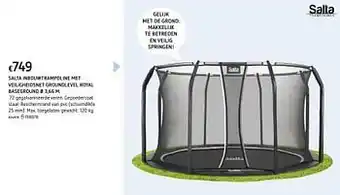 Dreamland Salta inbouwtrampoline met veiligheidsnet groundlevel royal baseground ø 3,66 m aanbieding