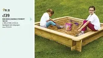 Dreamland Bnb wood zandbak stembert 180 cm aanbieding
