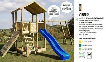 Dreamland Fox play schommel sacramento monkey bar adventure met blauwe glijbaan aanbieding