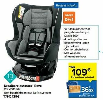 Carrefour Draaibare autostoel revo aanbieding