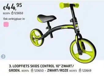 Loopfiets skids control 10`` zwart-groen
