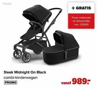 Sleek midnight on black combi-kinderwagen