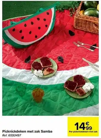 Carrefour Picknickdeken met zak samba aanbieding