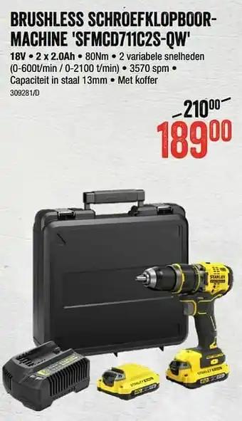 HandyHome Stanley brushless schroefklopboormachine sfmcd711c2s-qw aanbieding