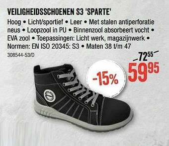 Veiligheidsschoenen s3 sparte