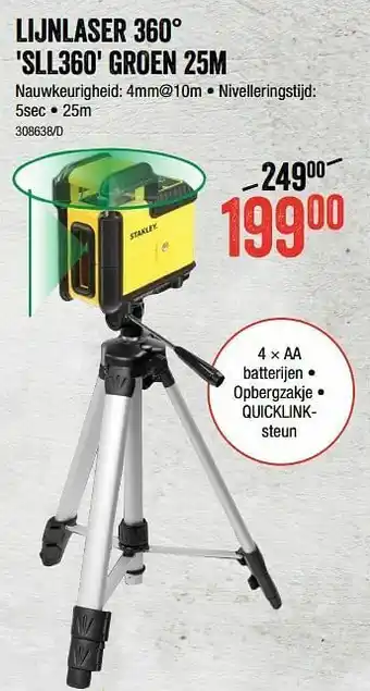 Stanley lijnlaser 360° sll360 groen