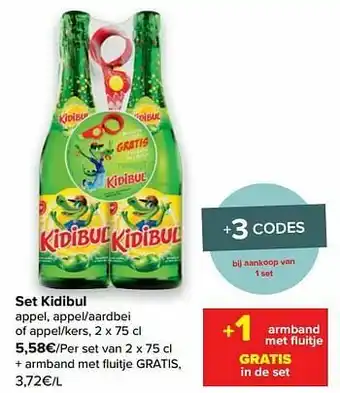 Carrefour Set kidibul appel, appel-aardbei of appel-kers aanbieding