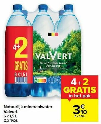 Carrefour Natuurlijk mineraalwater valvert aanbieding