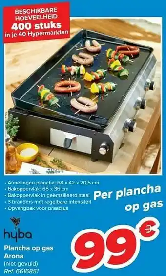 Carrefour Hyba plancha op gas arona aanbieding